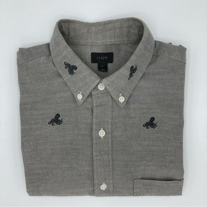 J. Crew Button Down Octopus Embroidered Shirt